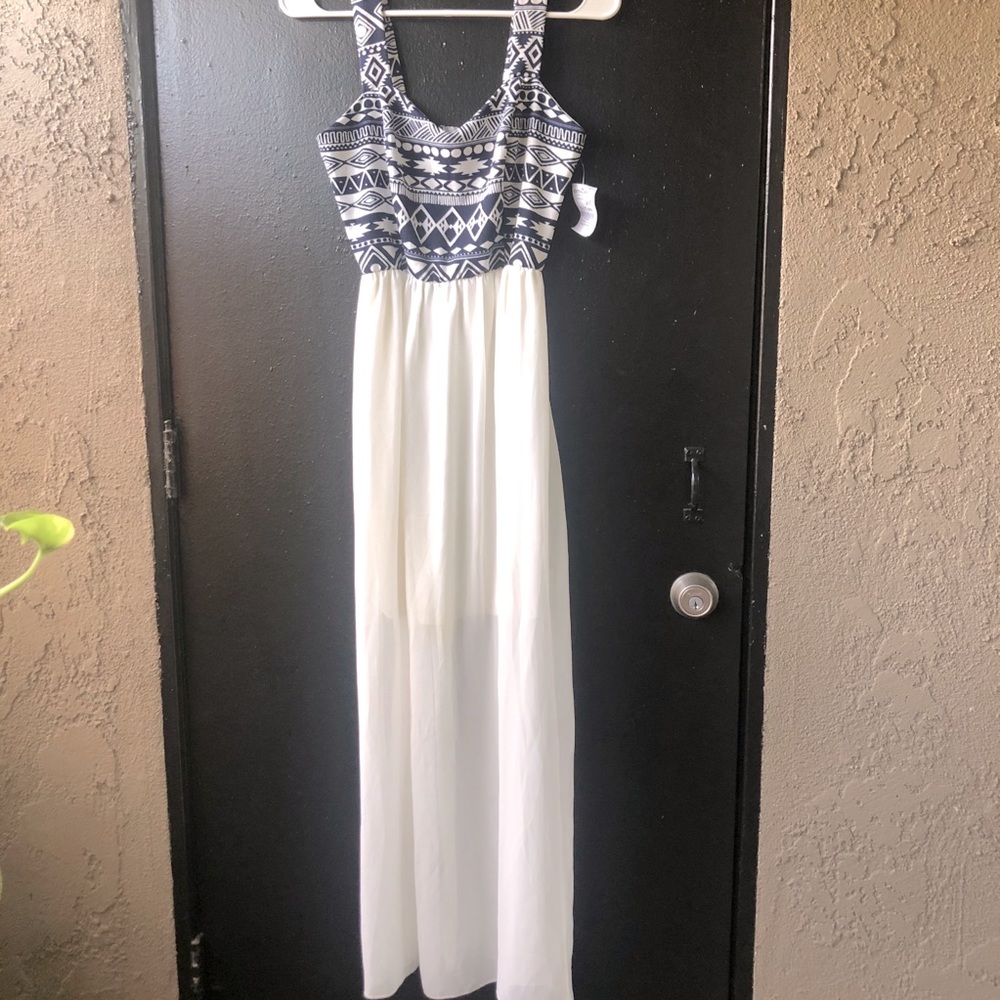 Navy Blue and White Dress